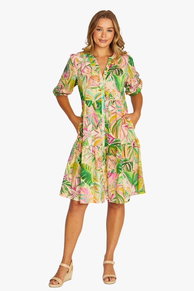 Load image into Gallery viewer, Jump Womens Vibrant Jungle Dress
