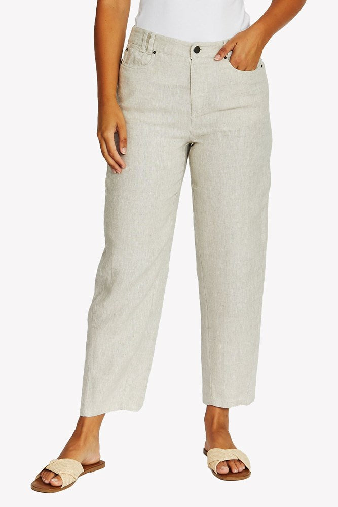 Load image into Gallery viewer, Jump Womens Barrel Leg Linen Jean
