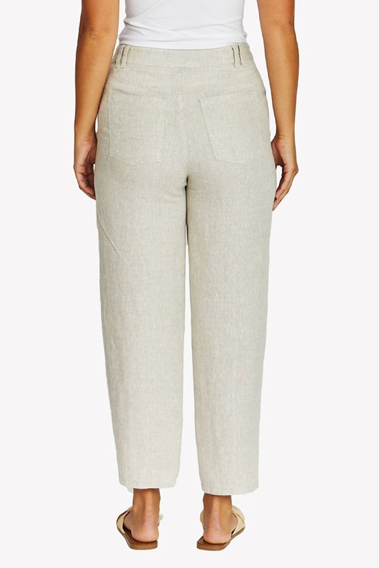 Jump Womens Barrel Leg Linen Jean