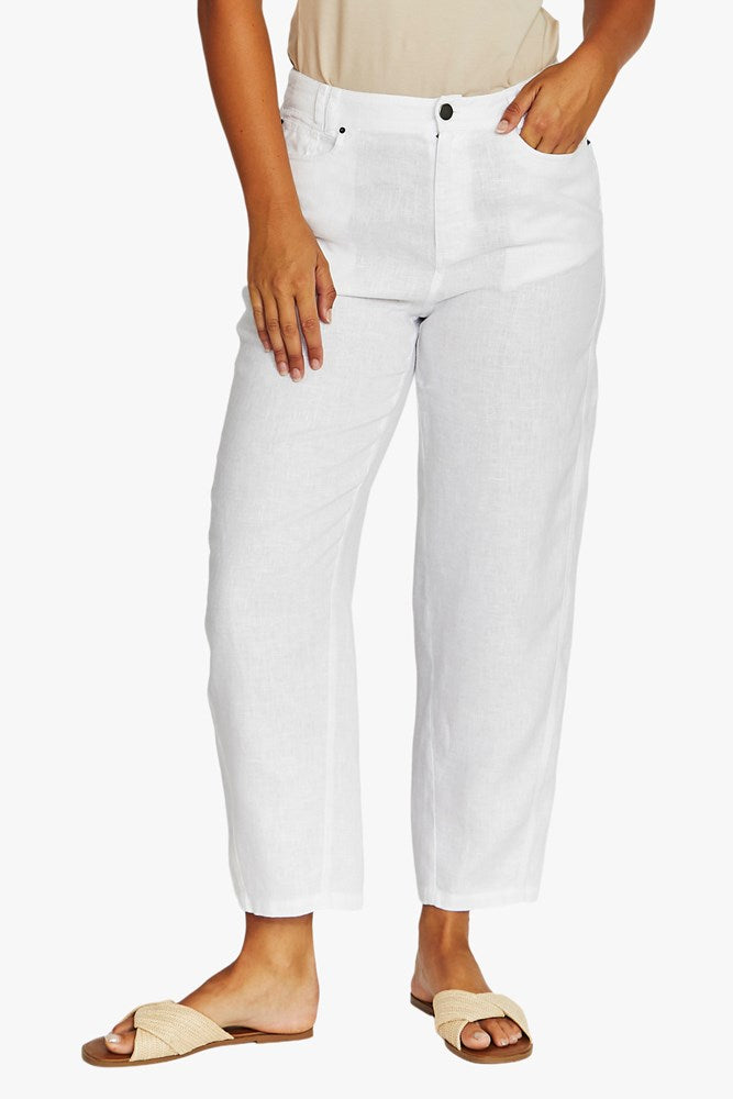 Load image into Gallery viewer, Jump Womens Barrel Leg Linen Jean
