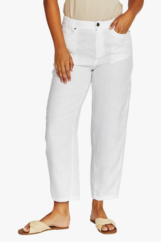 Jump Womens Barrel Leg Linen Jean