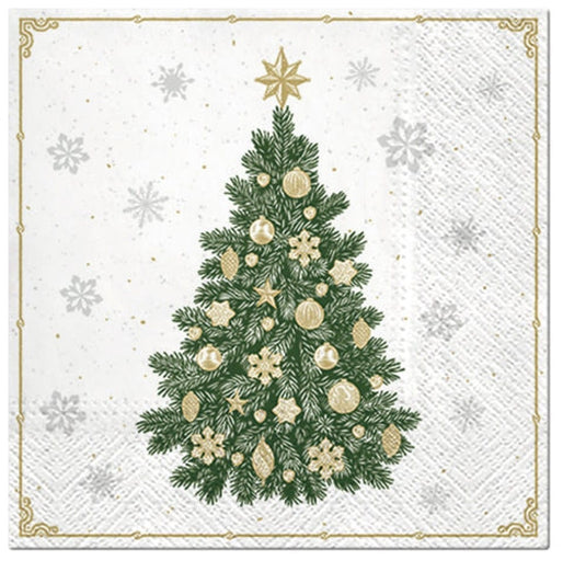 Paw Lunch Napkin 33cm - Frosty Tree