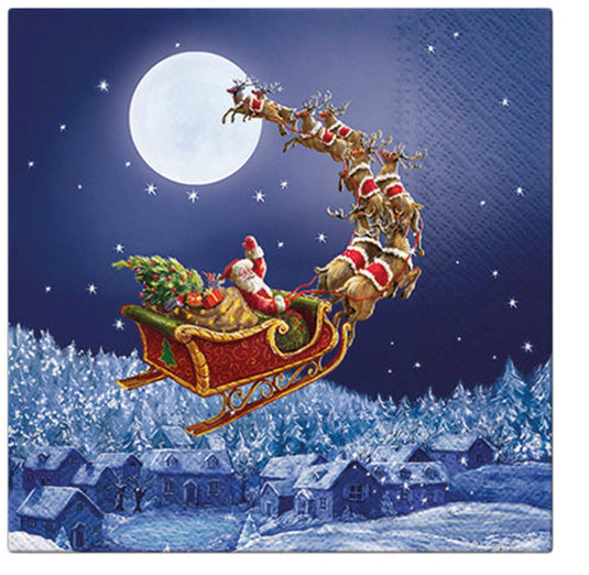 Paw Lunch Napkin 33cm - Christmas Sleigh