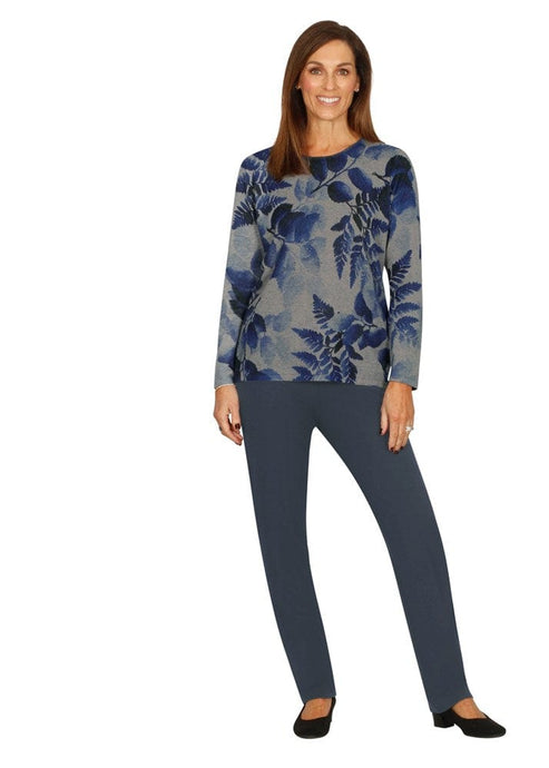 Jillian Womens Botanical Print Knit