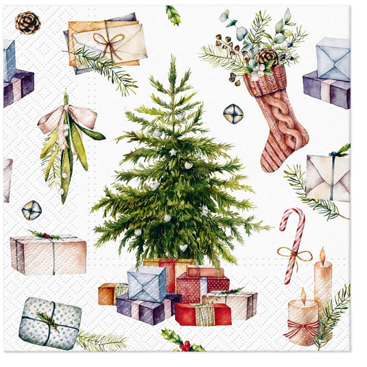 Paw Lunch Napkin 33cm - Christmas at Home