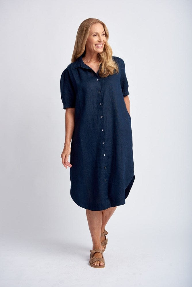 Load image into Gallery viewer, Goondiwindi Cotton Short Sleeve Linen Dress
