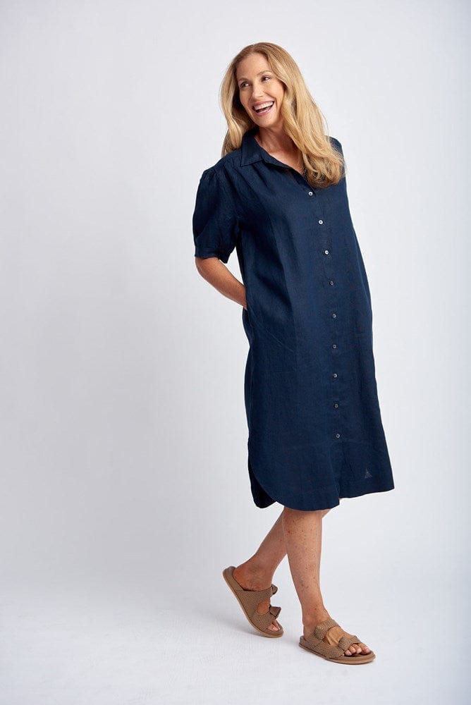 Load image into Gallery viewer, Goondiwindi Cotton Short Sleeve Linen Dress
