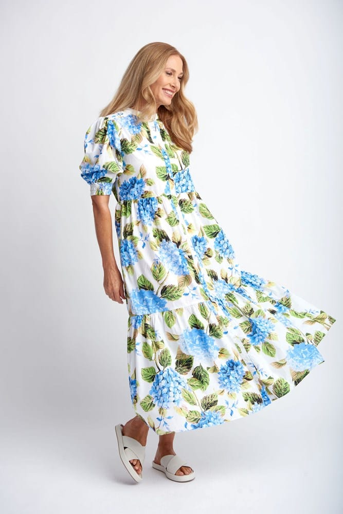 Load image into Gallery viewer, Goondiwindi Cotton Womens Dress Hydrangea Print
