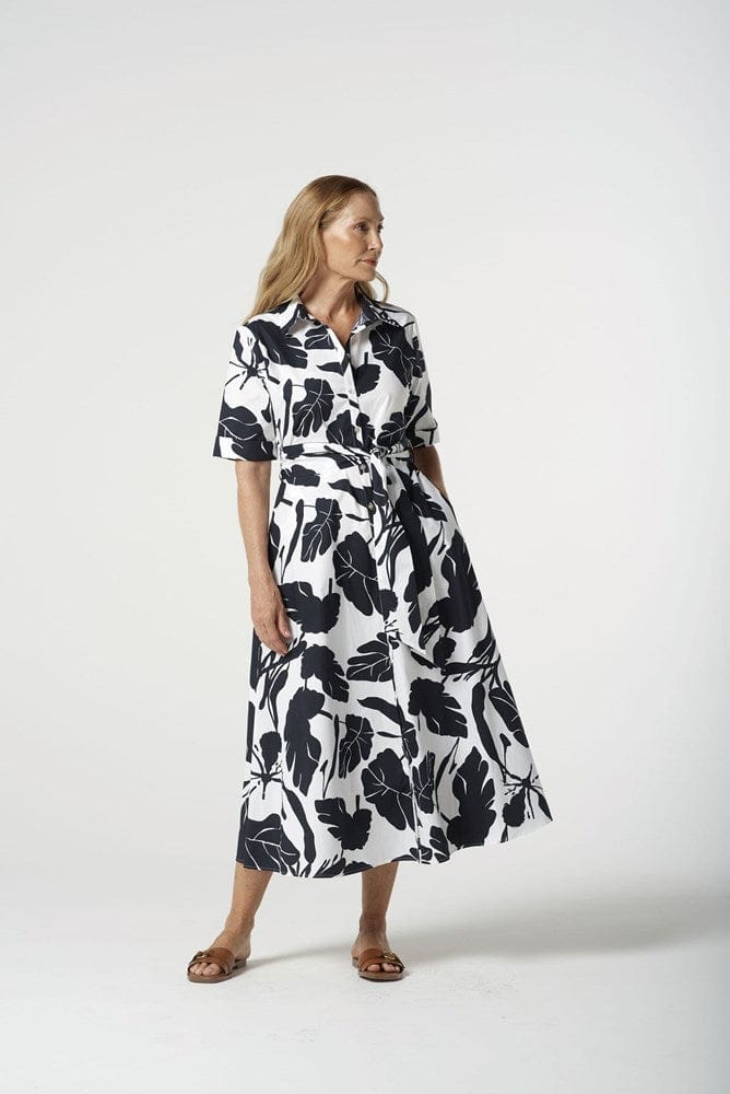 Load image into Gallery viewer, Goondiwindi Cotton Womens Block Leaf Print A-Line Dress
