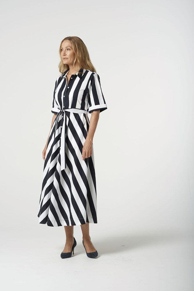 Load image into Gallery viewer, Goondiwindi Cotton Womens Bias Cut Thick Stripe Dress
