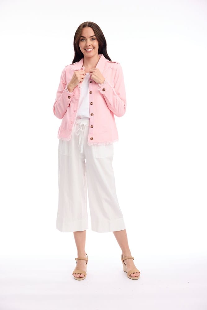 Load image into Gallery viewer, Orientique Womens Linen Blend Fringe Jacket
