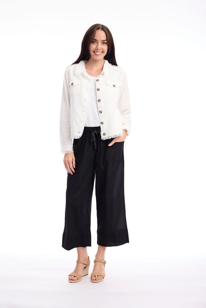 Load image into Gallery viewer, Orientique Womens Linen Blend Fringe Jacket

