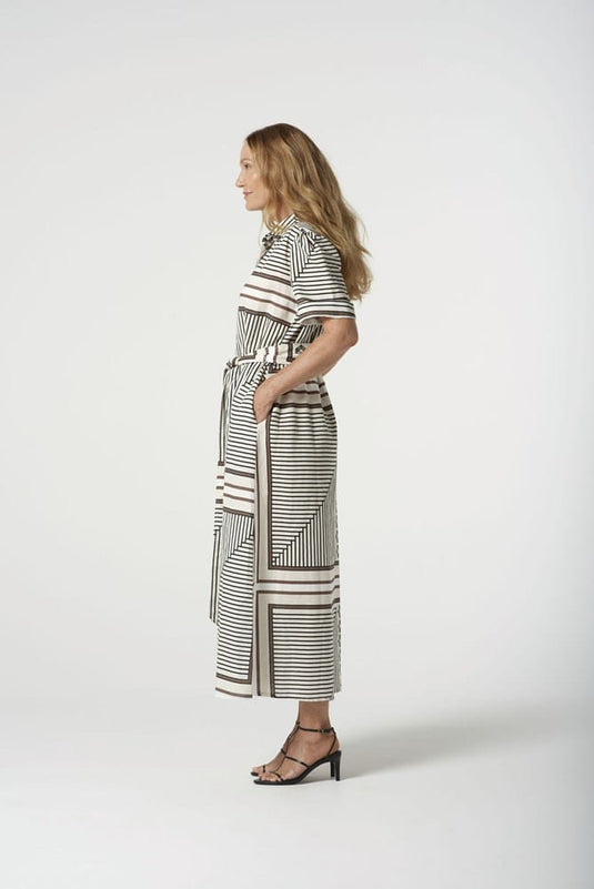 Goondiwindi Cotton Womens Maxi Square Print Shirt Dress