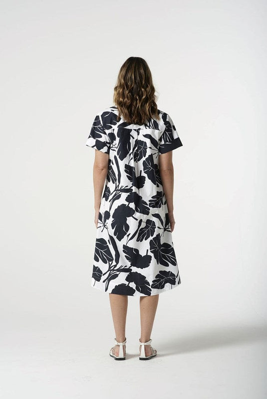 Goondiwindi Cotton Womens Block Leaf Print Dress
