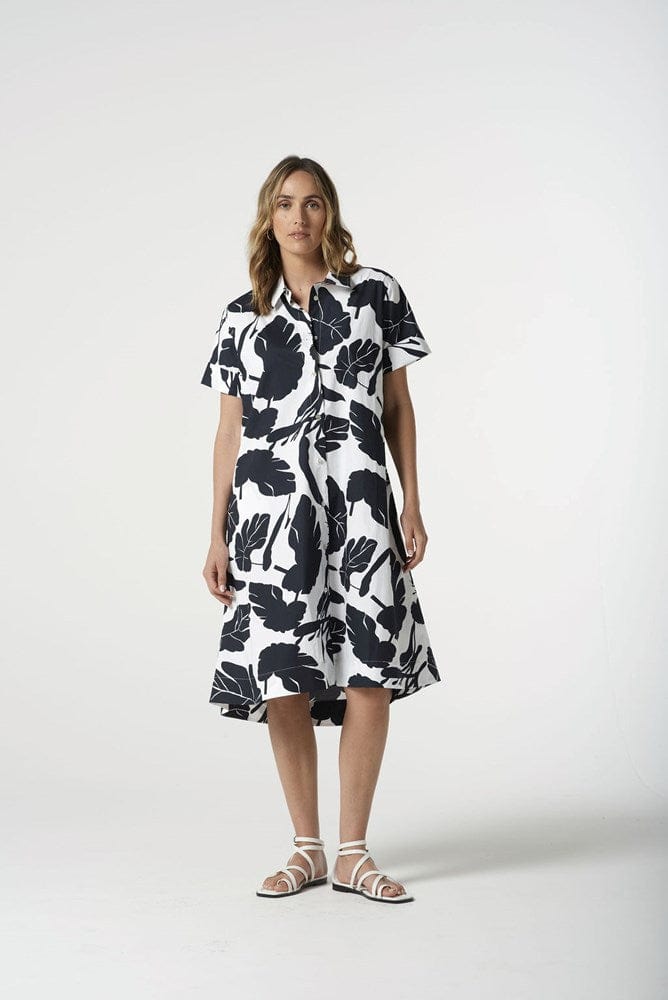 Load image into Gallery viewer, Goondiwindi Cotton Womens Block Leaf Print Dress
