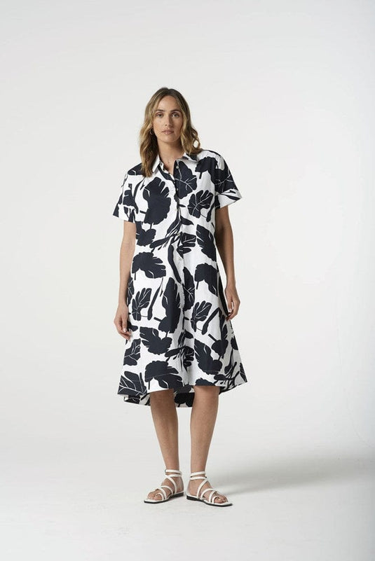Goondiwindi Cotton Womens Block Leaf Print Dress