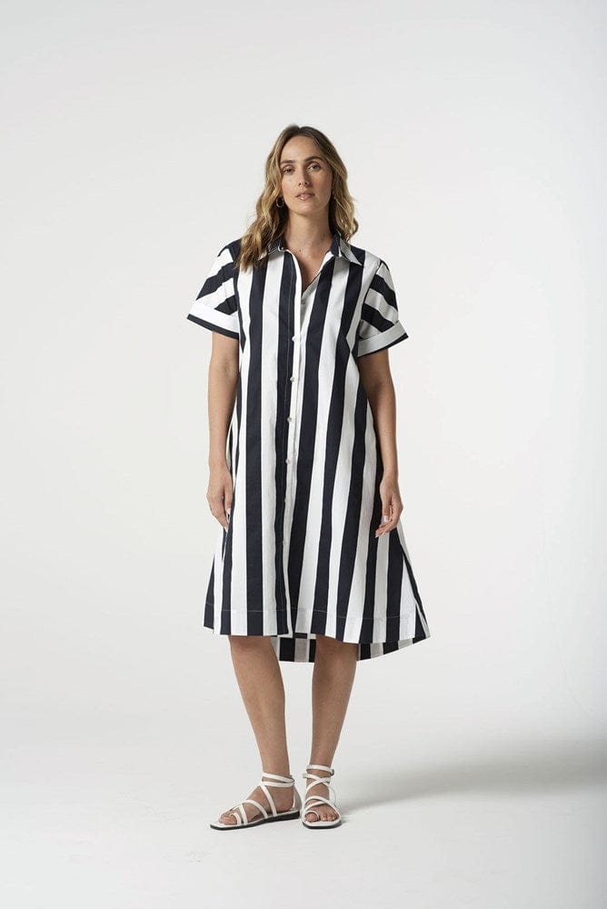 Load image into Gallery viewer, Goondiwindi Cotton Womens 3/4 Sleeve Thick Stripe Dress
