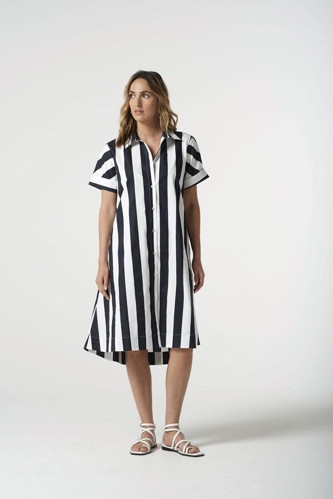 Load image into Gallery viewer, Goondiwindi Cotton Womens 3/4 Sleeve Thick Stripe Dress
