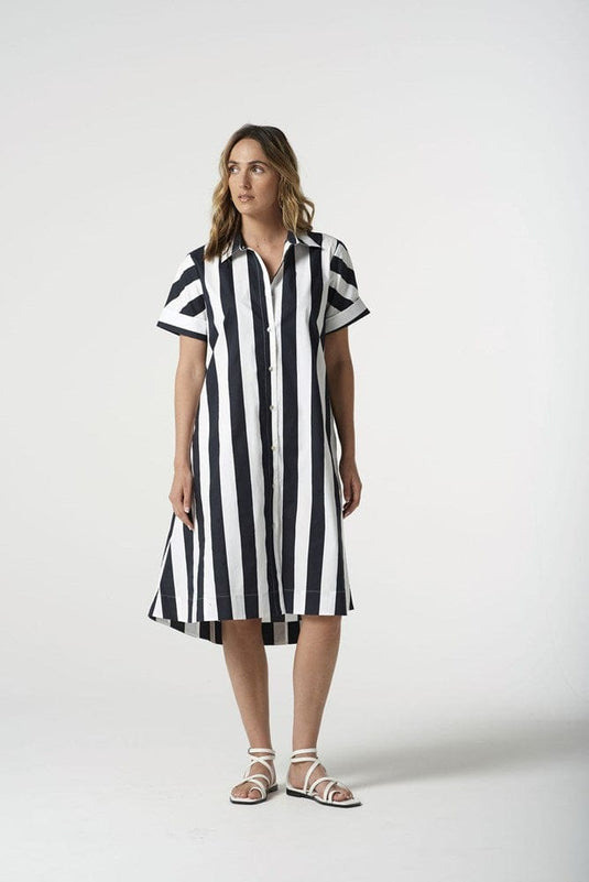 Goondiwindi Cotton Womens 3/4 Sleeve Thick Stripe Dress