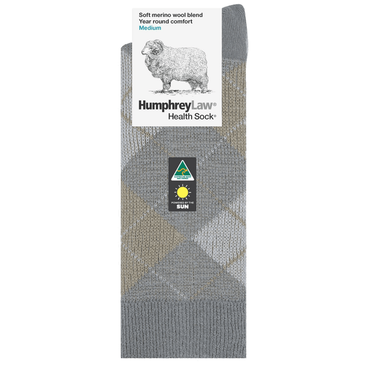 Load image into Gallery viewer, Humphrey Law Fine Merino Wool/Polyester Argyle Patterned Health Sock
