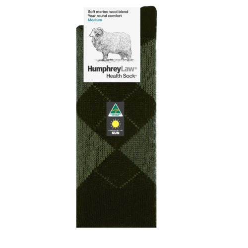 Load image into Gallery viewer, Humphrey Law Fine Merino Wool/Polyester Argyle Patterned Health Sock
