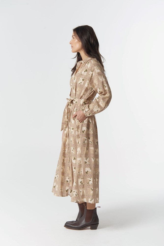 Load image into Gallery viewer, Goondiwindi Cotton Homestead Linen Cotton Belted Dress
