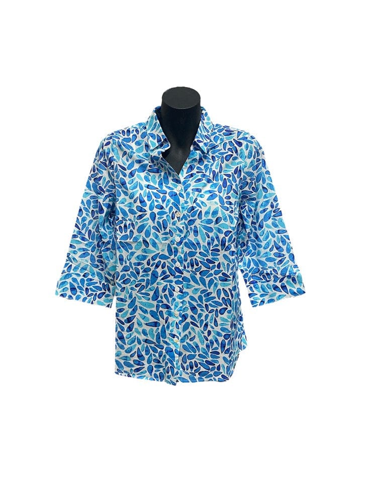 Load image into Gallery viewer, Jillian Womens Aquamarine Print Shirt
