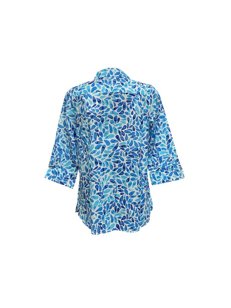 Load image into Gallery viewer, Jillian Womens Aquamarine Print Shirt

