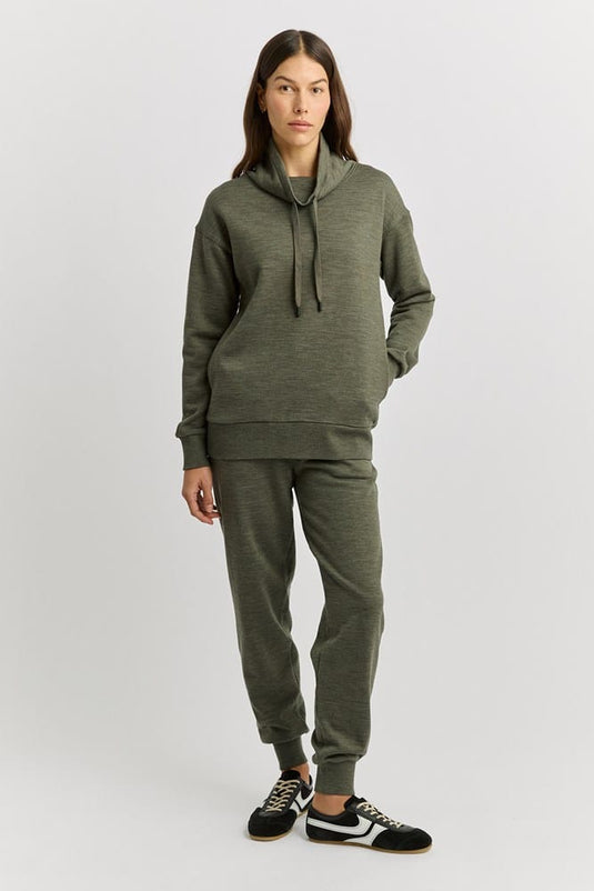 Toorallie Womens Lounge Funnel Neck - Kale