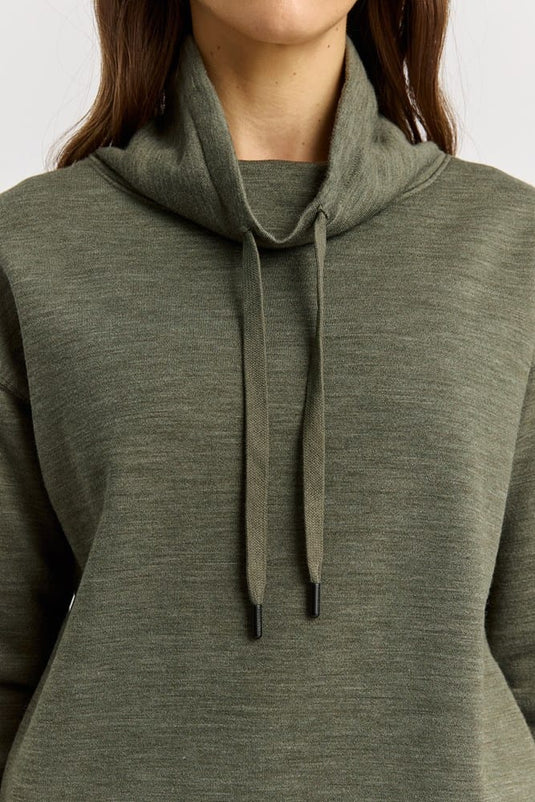 Toorallie Womens Lounge Funnel Neck - Kale