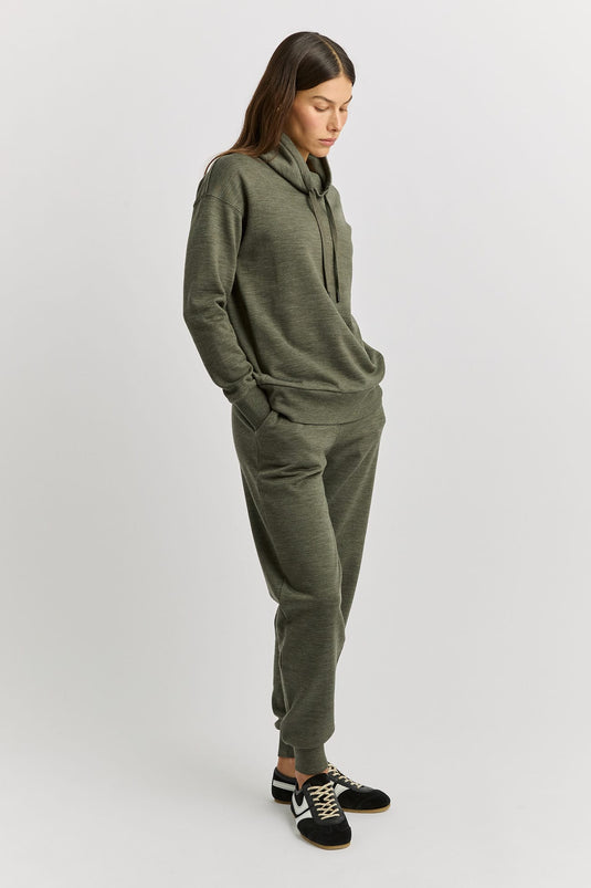 Toorallie Womens Lounge Funnel Neck - Kale