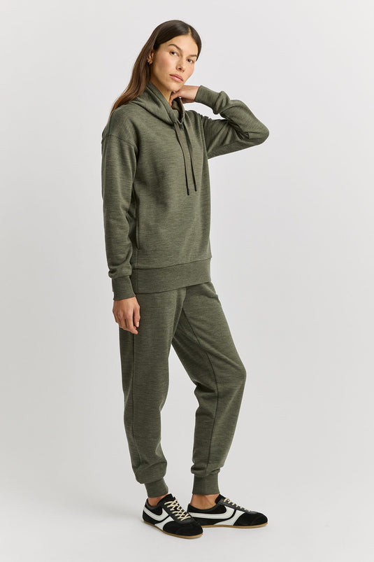 Toorallie Womens Lounge Funnel Neck - Kale
