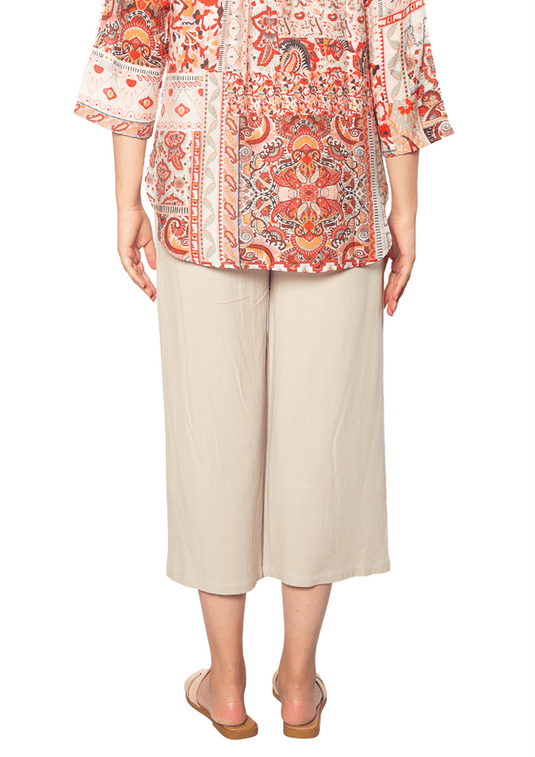 Equinox Womens Linen Blend 3/4 Length Pant with Pockets