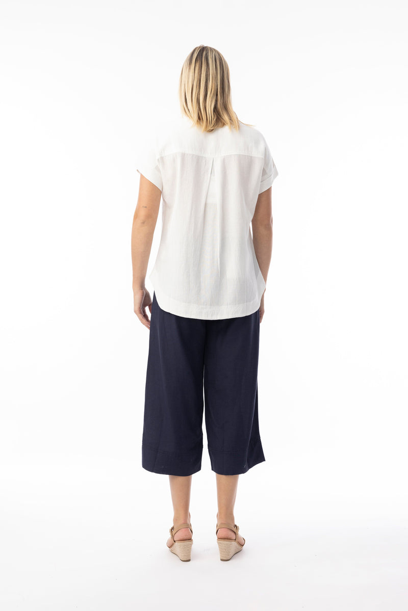 Load image into Gallery viewer, Orientique Womens Linen Essentials Pant - Navy
