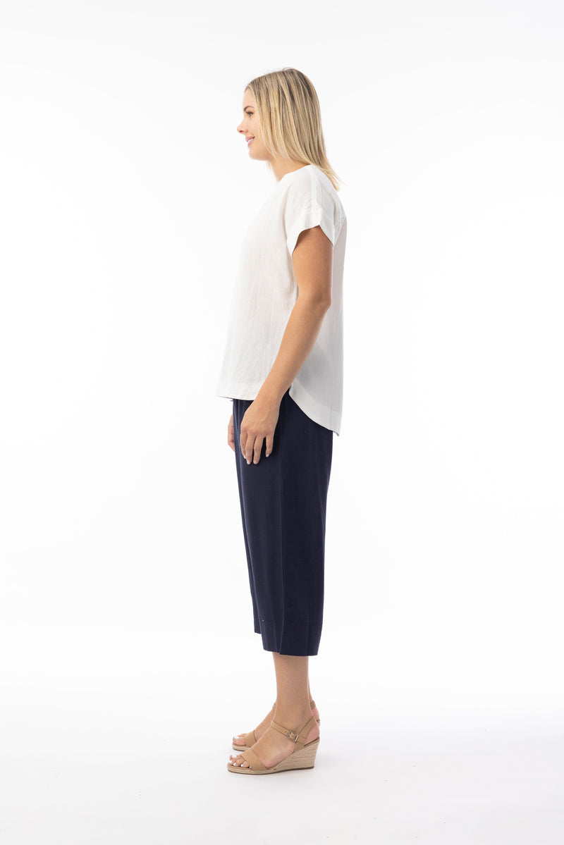 Load image into Gallery viewer, Orientique Womens Linen Essentials Pant - Navy

