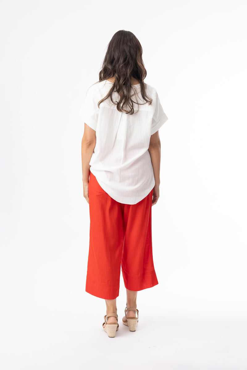 Load image into Gallery viewer, Orientique Womens Linen Essentials Pant - Red
