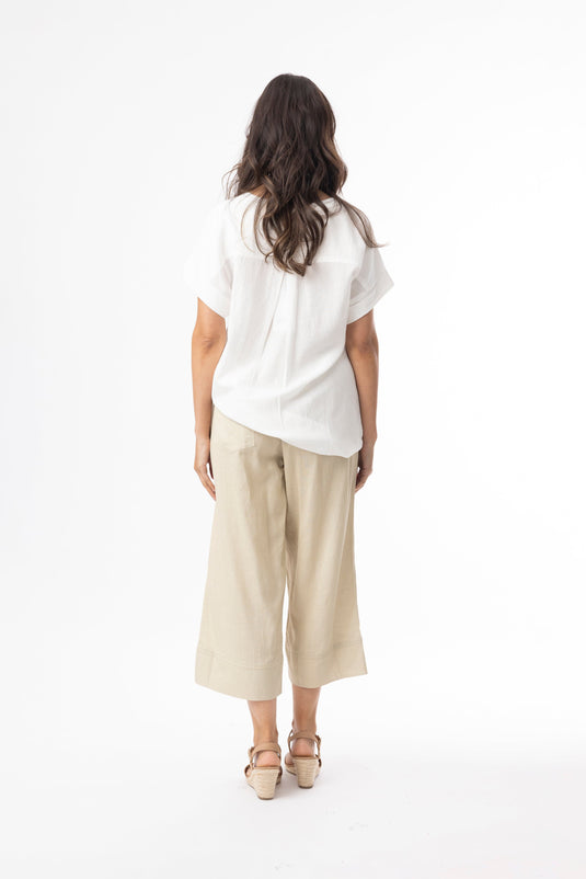 Orientique Womens Linen Essentials Pant - Sand