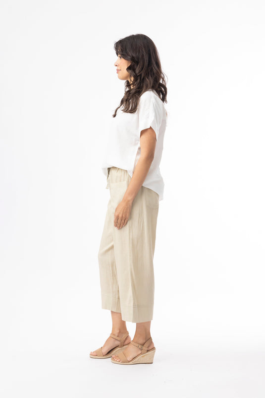 Orientique Womens Linen Essentials Pant - Sand