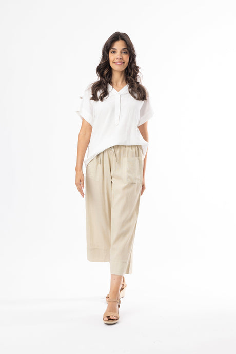 Orientique Womens Linen Essentials Pant - Sand