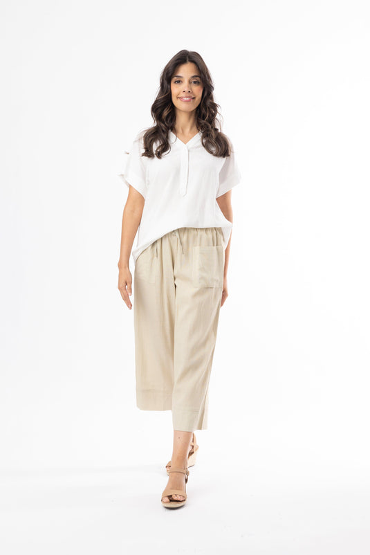 Orientique Womens Linen Essentials Pant - Sand