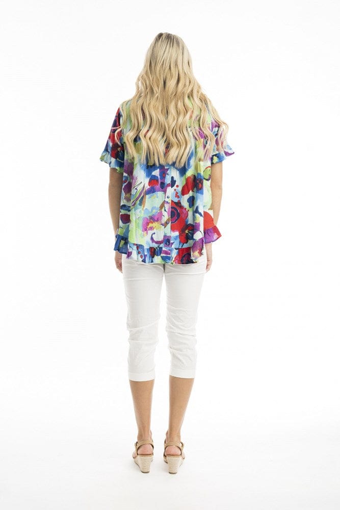 Load image into Gallery viewer, Orientique Womens Nevis Frill Top
