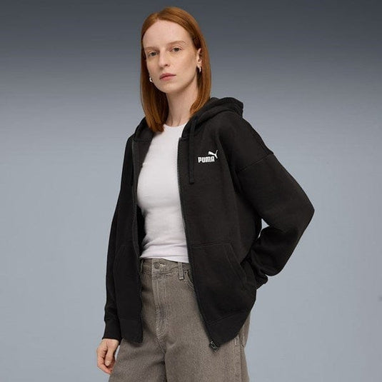Puma Womens Essentials No. 1 Logo Comfort Full-Zip Hoodie - Black