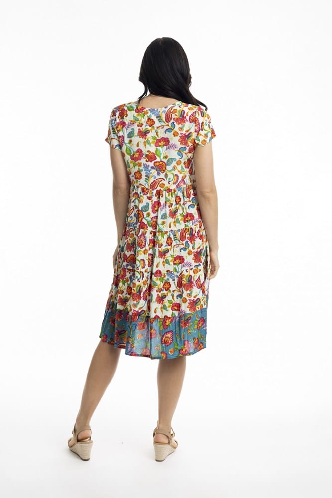 Load image into Gallery viewer, Orientique Womens Carvalho Layered Buttonthrough Dress
