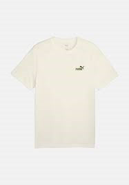 Puma Mens Essentials 2 Colour Small No.1 Logo Tee - Warm White