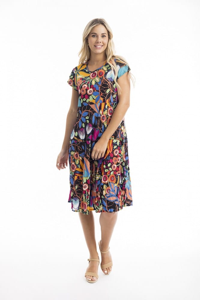 Load image into Gallery viewer, Orientique Womens Copacabana Bias Dress with Front Pocket
