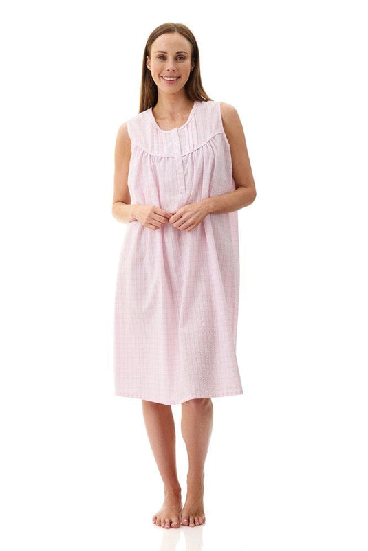 Givoni Womens Check Sleeveless Short Nightie