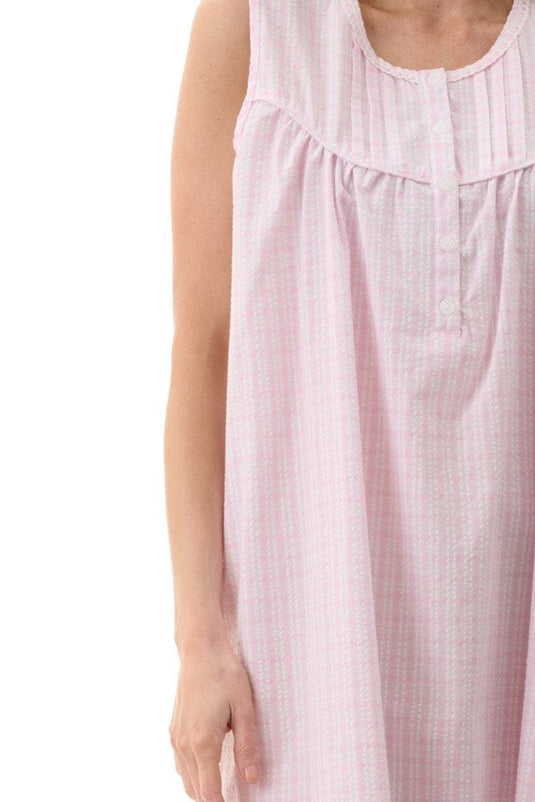 Givoni Womens Check Sleeveless Short Nightie