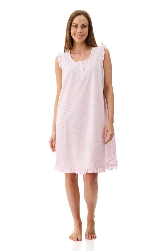 Givoni Womens Check Sleeveless Short Nightie