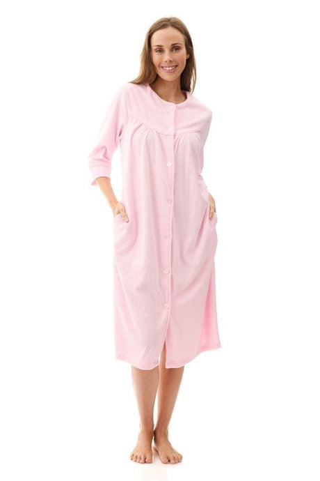 Givoni Womens Jacquard Short Gown - Pink