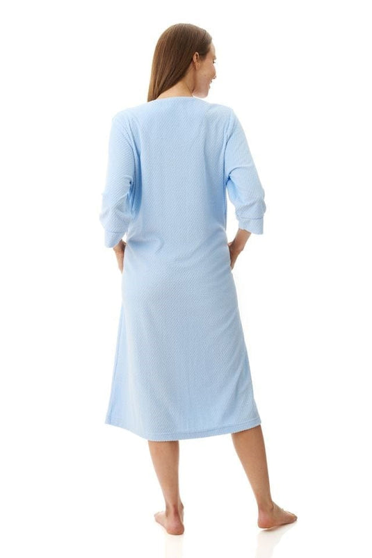 Givoni Womens Jacquard Short Gown - Sky